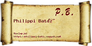 Philippi Bató névjegykártya